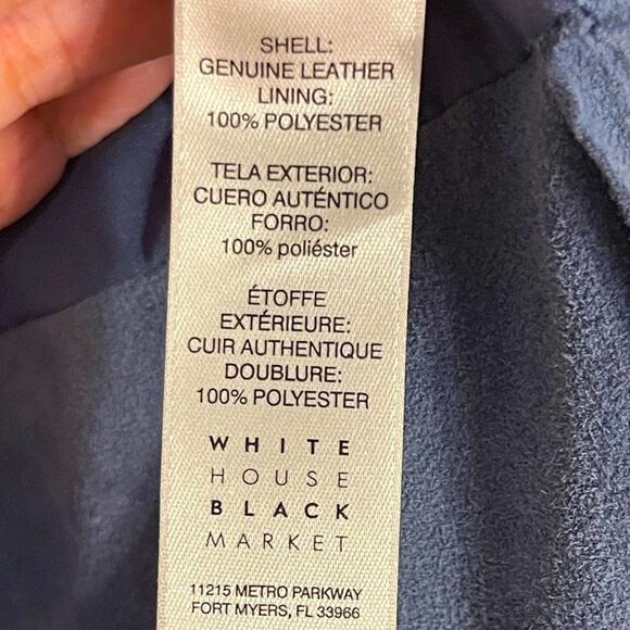 WHBM Soft Blue Drop-Front Suede Jacket Size Large Petite ❄️💙 - Picture 15 of 16